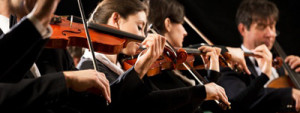 Classical music concert: symphony orchestra on stage