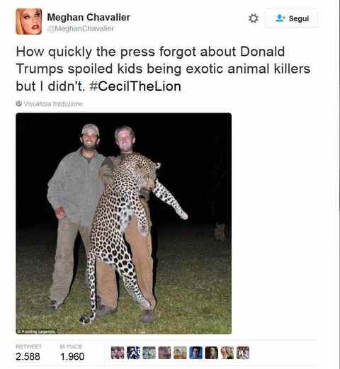 I figli di Donald Trump, candidato alla presidenza degli USA, si divertono ad uccidere animali esotici
