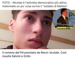 Primarie Pd, Renzi premia il militante italo-romeno. Lui: “Fai vedere chi è il capo”, e insulta Salvini e Grillo