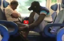 Ecco come il migrante prova a derubare un uomo sul treno (VIDEO)