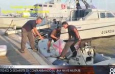 Trovati 700 kg di sigarette di contrabbando sulla nave militare rientrata dalla Libia