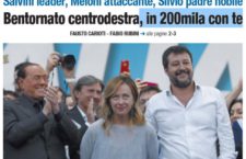 Salvini e la questura “amica” che smentisce la fregnaccia dei 200mila a Piazza San Giovanni