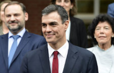 Spanish Prime Minister Pedro Sanchez (C) poses with his new ministers for a family photo following their first cabinet meeting at La Moncloa palace in Madrid on June 8, 2018. - King Felipe VI yesterday swore in Spain's new pro-EU government, with women holding the majority of ministerial posts. Socialist Prime Minister Pedro Sanchez named 11 women to top posts including defence and economy in a cabinet with six male ministers. That makes it the European government with the highest ratio of female cabinet ministers, ahead of Sweden's, which has 12 women and 11 men. (Photo by JAVIER SORIANO / AFP)        (Photo credit should read JAVIER SORIANO/AFP/Getty Images)
